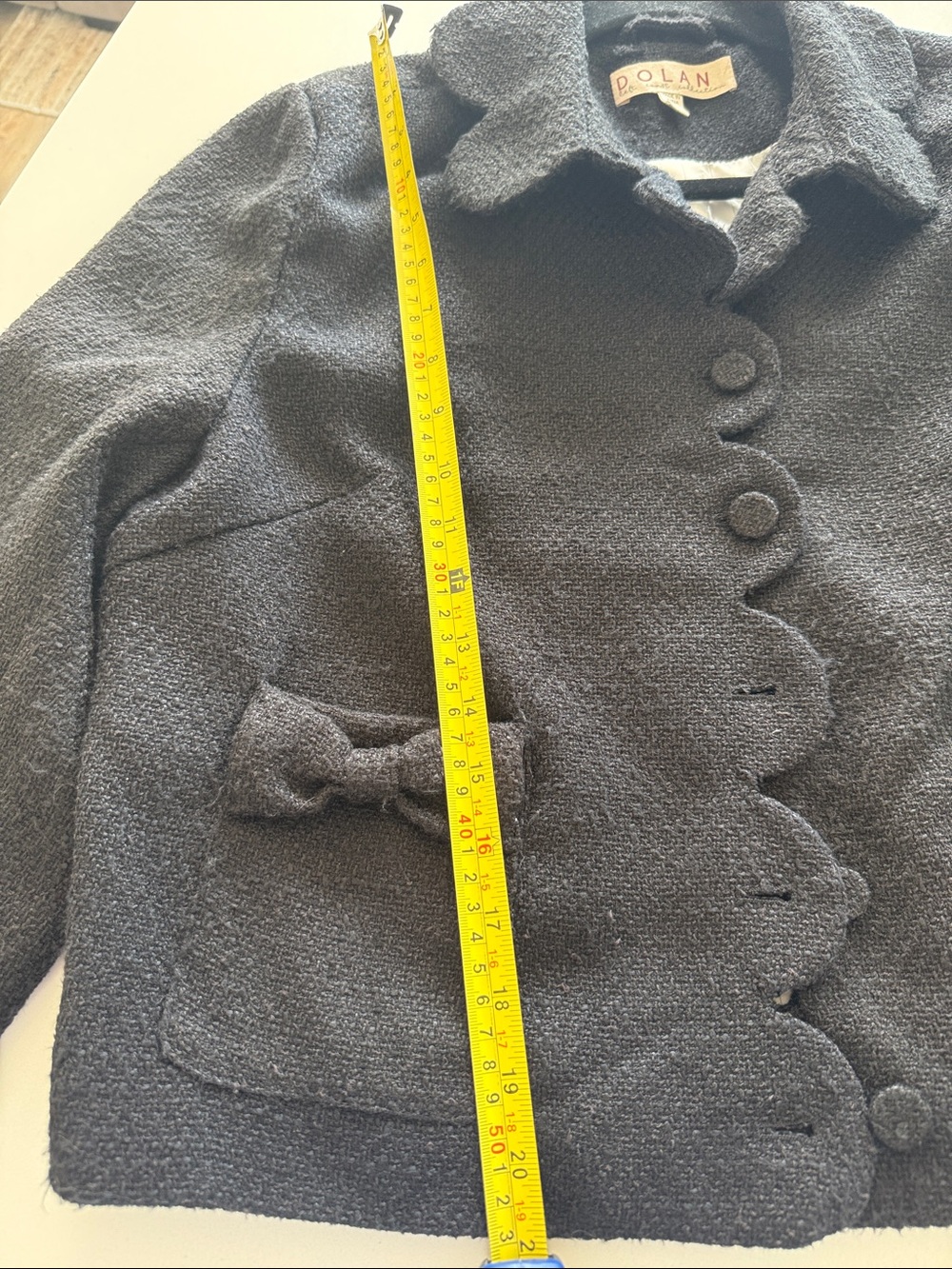dolan Black Tweed Cropped Button Jacket from Anthropologie - Picture 3 of 4